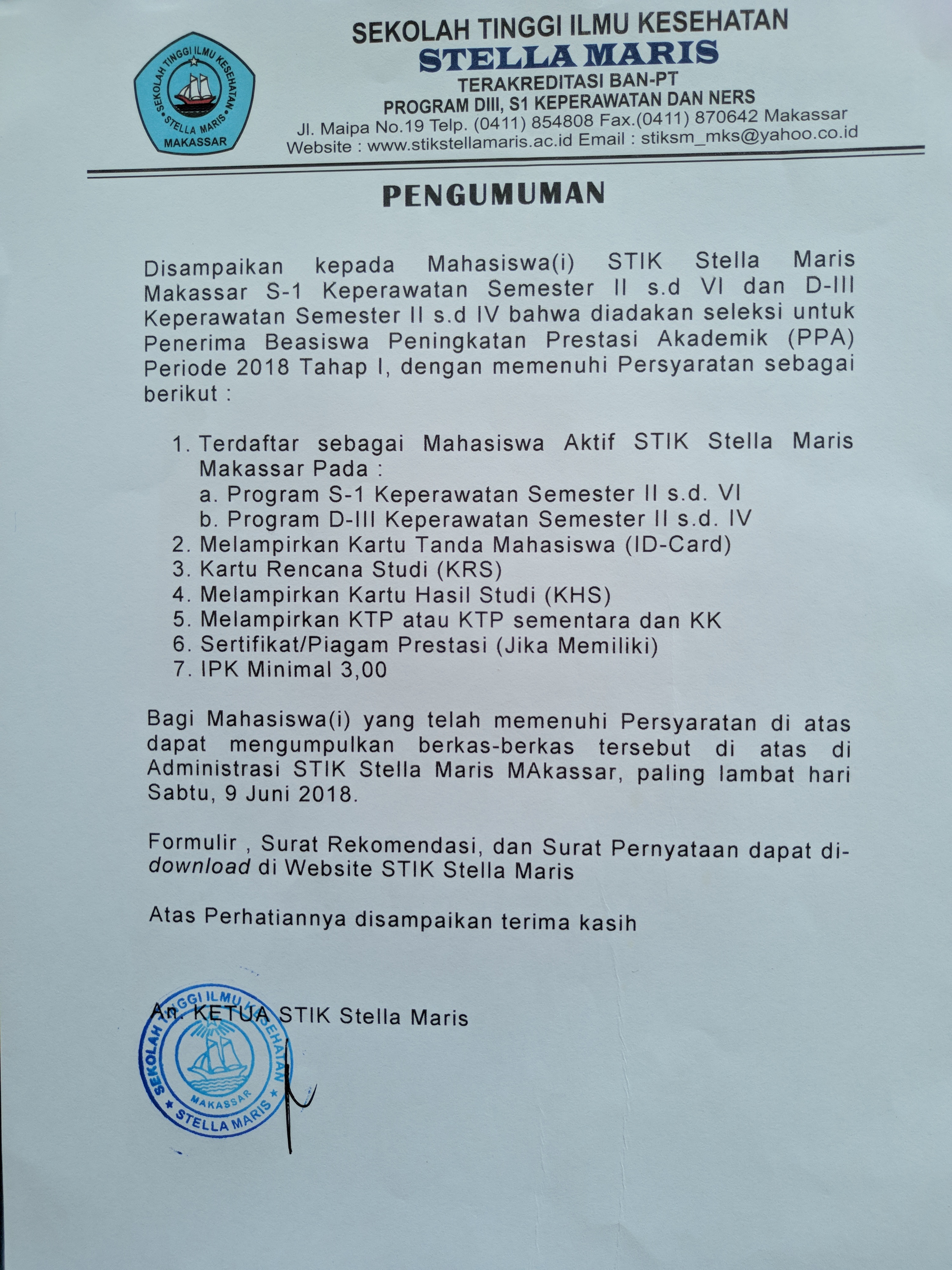 INFO BEASISWA PPA PERIODE 2018